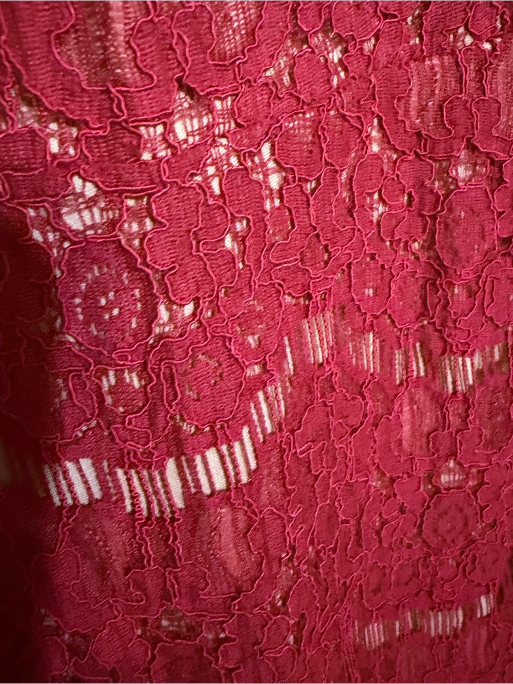 Burgundy Lace Fit & Flare Dress Sleeveless Cocktail Wedding Guest Women’s large - Picture 8 of 8